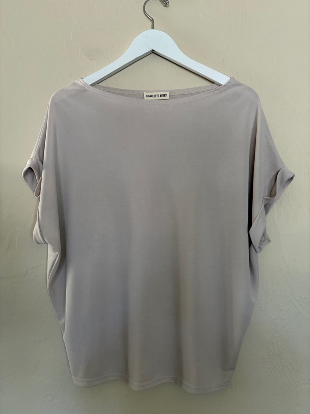 Charlotte Avery Light Taupe Relaxed Dolman Sleeve Top. Never Worn! NWOT!